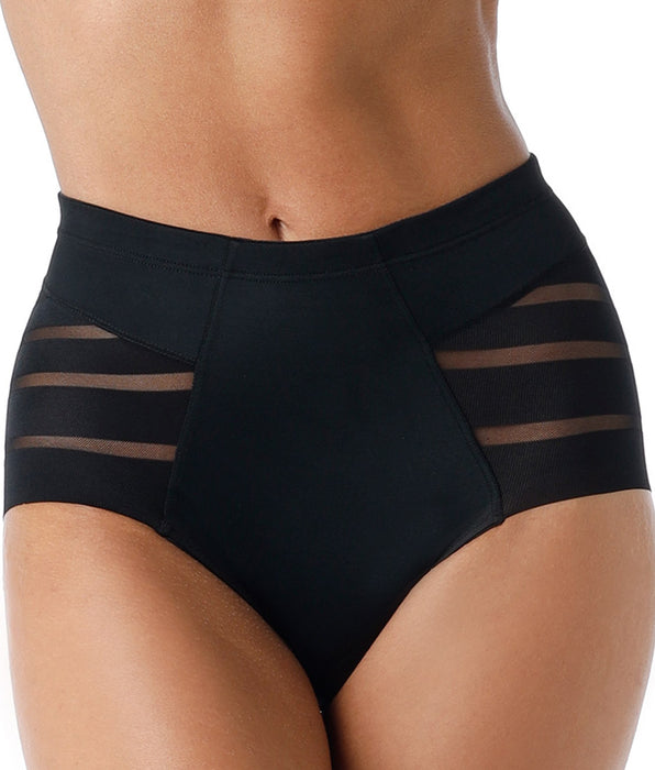 Lovable Fancy Shaping Mid Waist Girdle in shaping microfiber and tulle, black