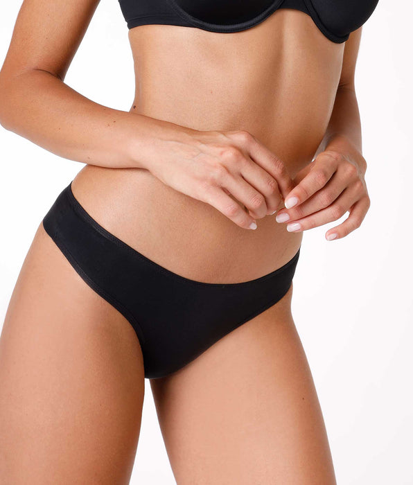 Lovable Black invisible Brazilian briefs in microfiber. Maximum invisibility