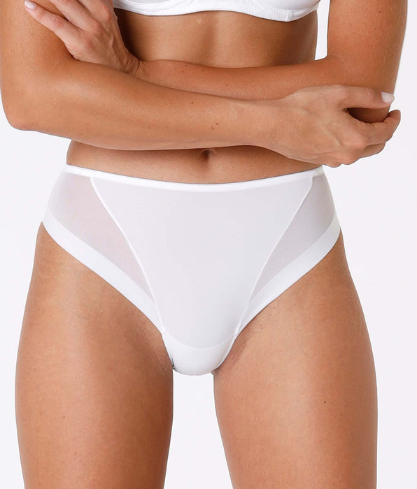 Lovable Invisible Ultralight white midi briefs in microfiber and tulle