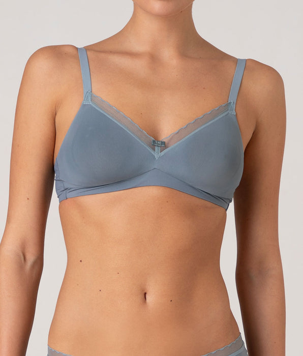 Lovable My Daily Comfort Non-Wired Bra in Microfibre, Dark Powder Blue