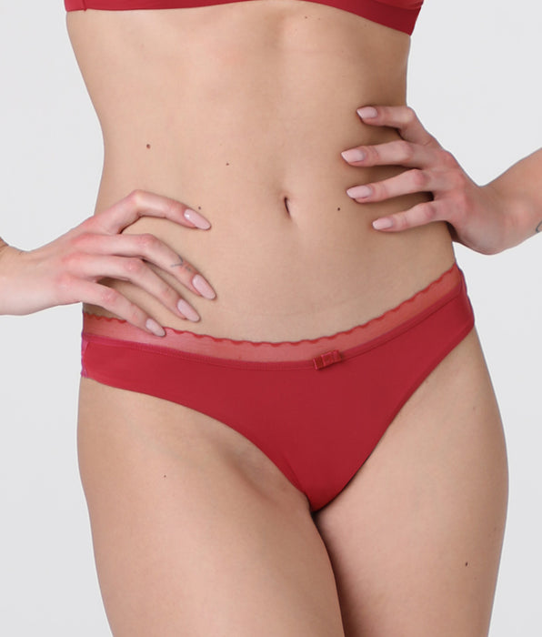 Lovable My Daily Comfort Brazilian briefs in microfiber, raspberry red