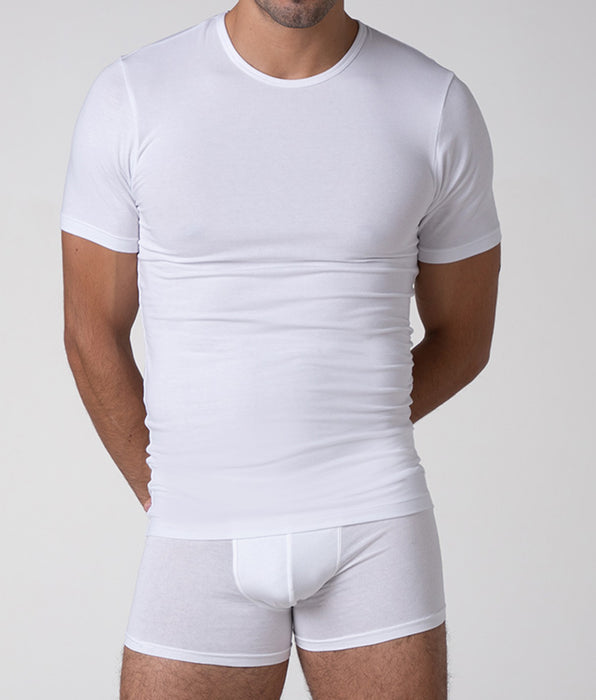 Lovable Warm Sensation crew neck T-shirt in stretch cotton, white