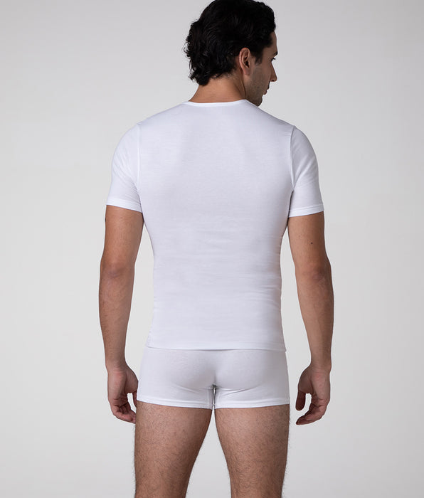 Lovable Warm Sensation crew neck T-shirt in stretch cotton, white