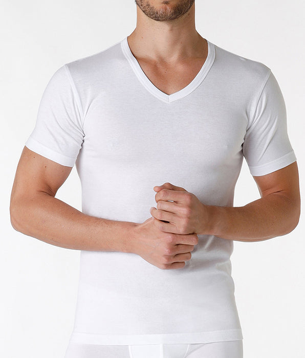Lovable Classic Cotton V-neck T-shirt 100% cotton, white