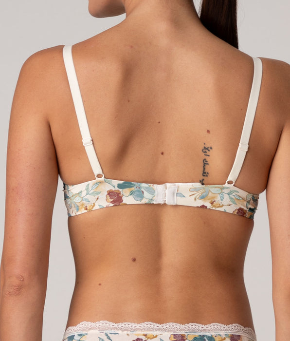 Lovable My Daily Comfort Printed Underwired Bra in Microfibre, Floral Print on Pearl Ivory