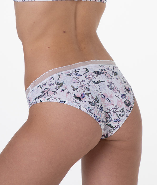 Lovable My Daily Comfort Printed Briefs in microfiber, ivory with garden print