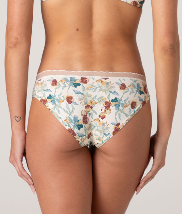 Lovable My Daily Comfort Printed Microfibre Briefs, Floral Print on Pearl Ivory