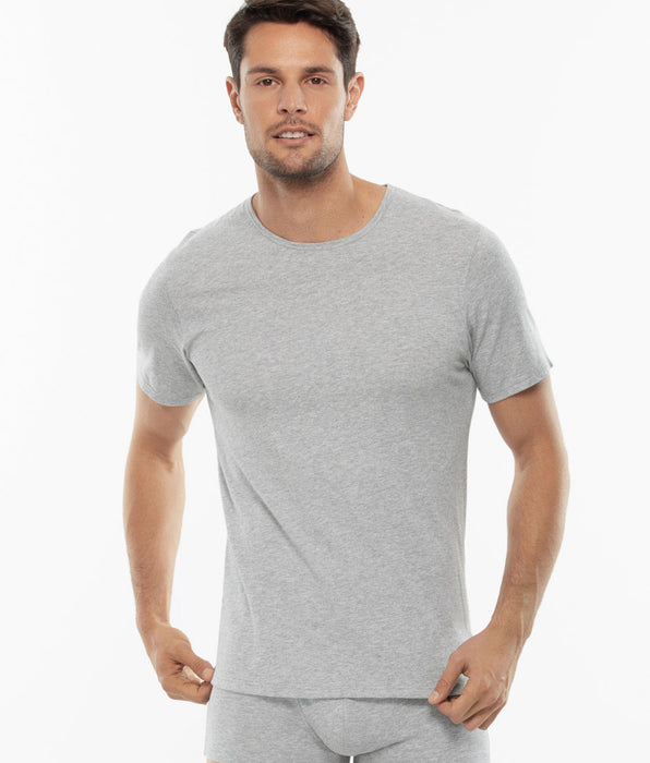 Lovable 100% pure cotton gray melange crew neck T-shirt