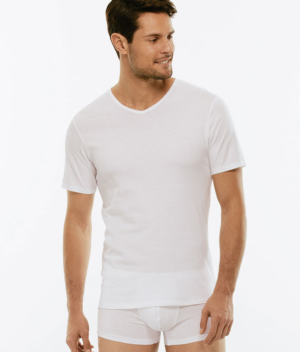 Lovable 100% pure cotton white V-neck T-shirt