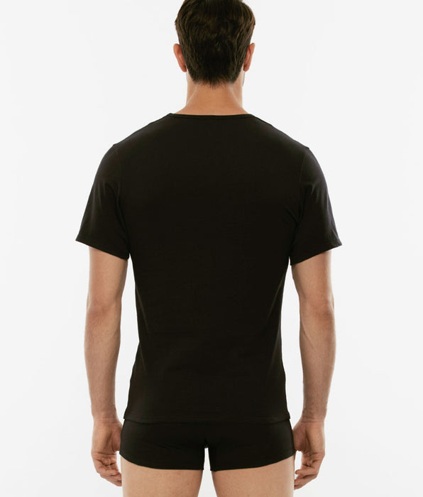 Lovable 100% pure cotton black T-shirt with V-neck