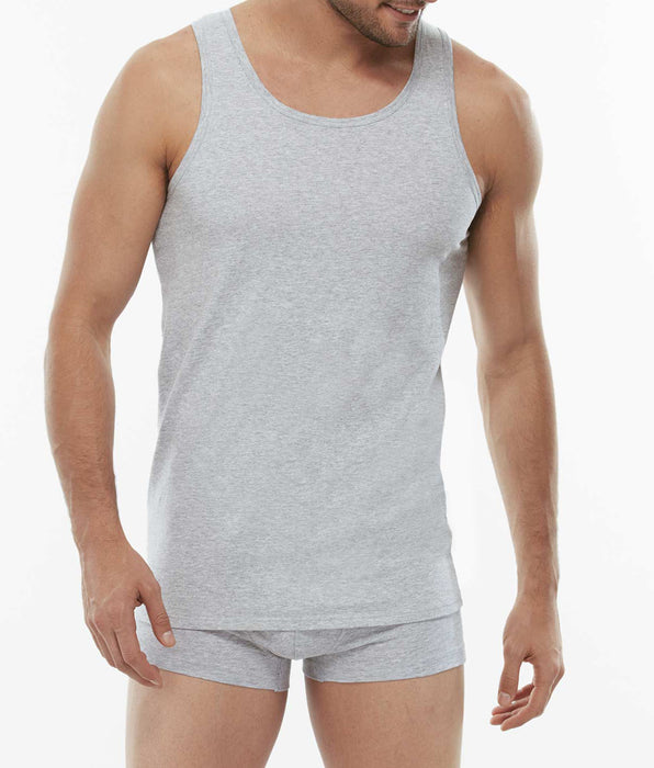 Lovable 100% Pure Cotton gray melange cotton tank top