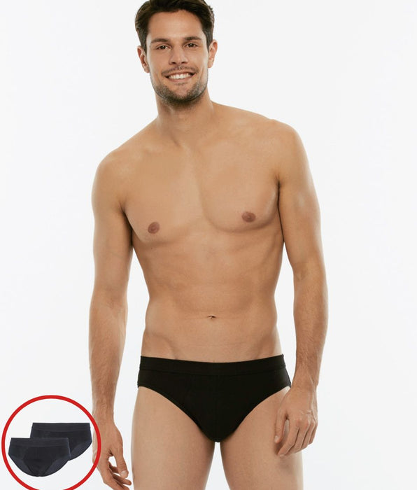 Lovable BiPack Cotton Stretch mini briefs in stretch cotton, black