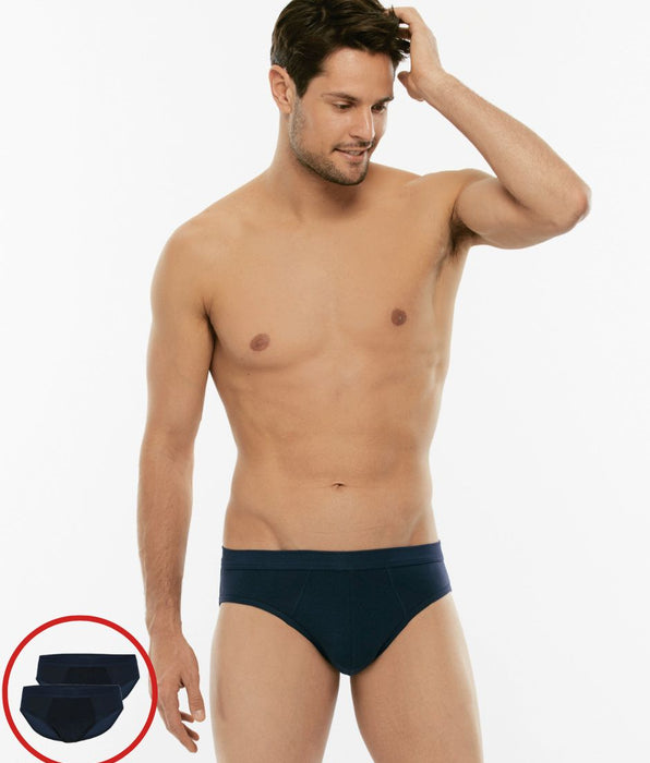Lovable BiPack Cotton Stretch mini briefs in stretch cotton, blue