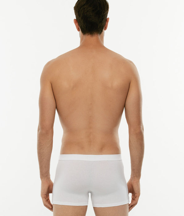 Lovable White Cotton Stretch boxer shorts in stretch cotton