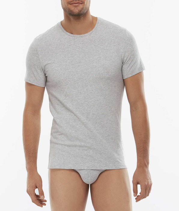 Lovable Cotton Stretch crew neck T-shirt in stretch cotton, gray