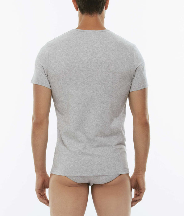 Lovable Cotton Stretch crew neck T-shirt in stretch cotton, gray