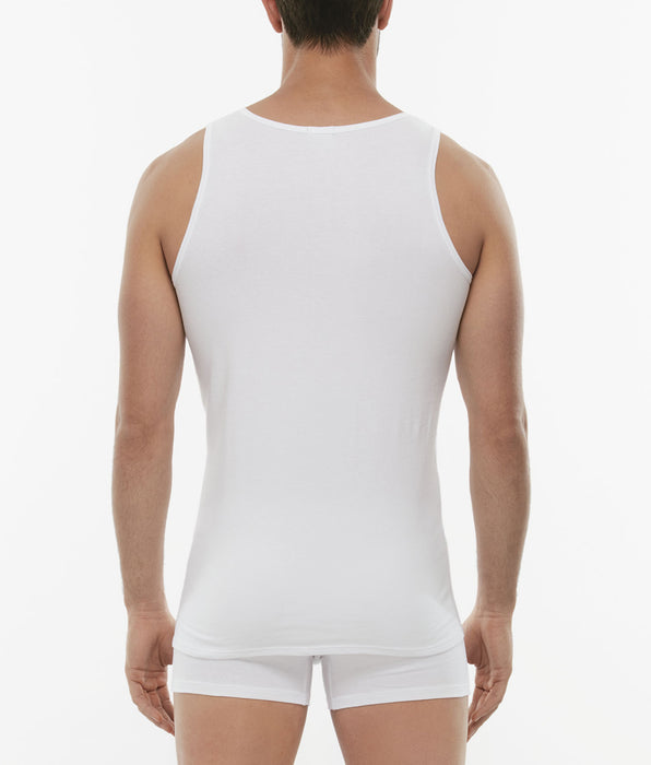 Lovable Cotton Stretch tank top in stretch cotton, white