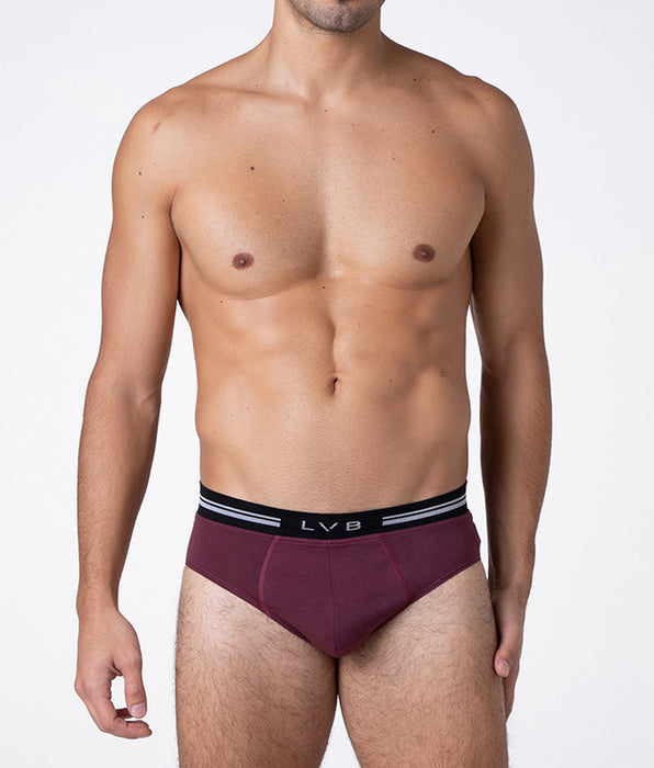Lovable Comfort 360 Stretch Cotton Briefs, burgundy