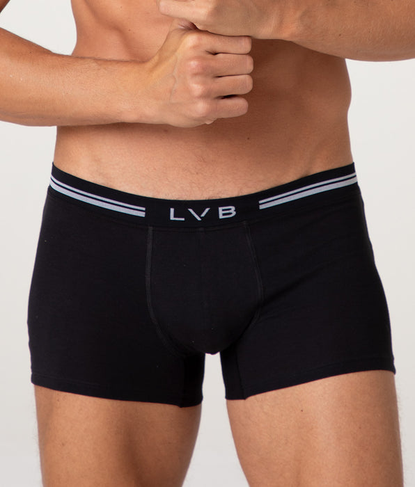 Lovable Comfort 360 Stretch Cotton Boxer Shorts, black