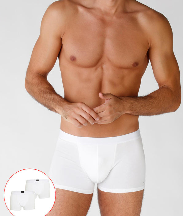 Lovable Two-pack stretch cotton boxer shorts, white