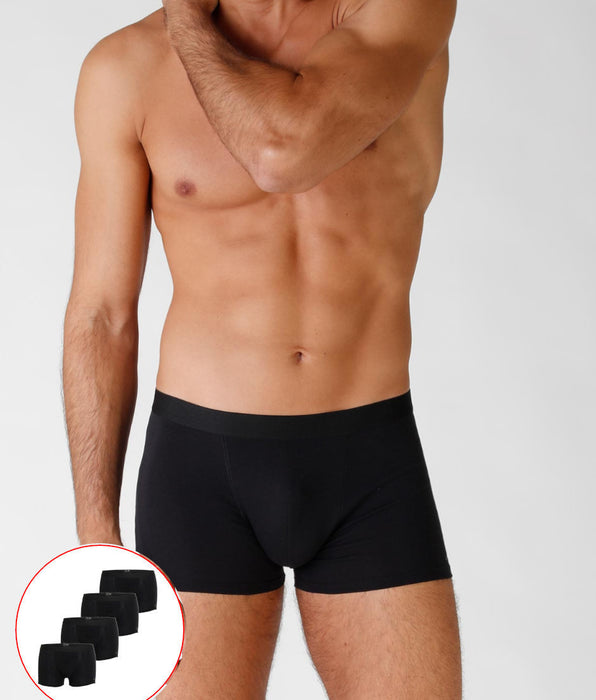 Lovable Stretch cotton boxer shorts, pack of 4, black