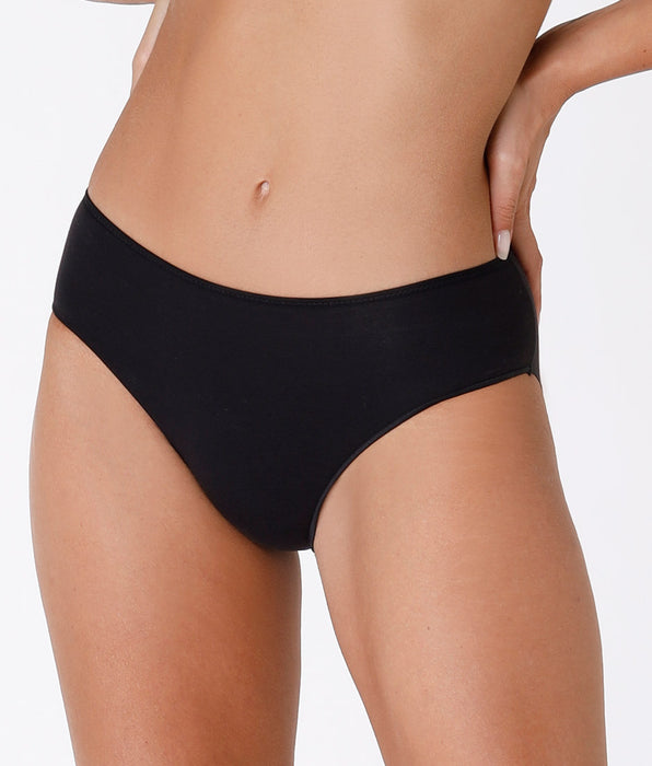 Lovable Black Invisible Cotton midi briefs in cotton. Maximum invisibility