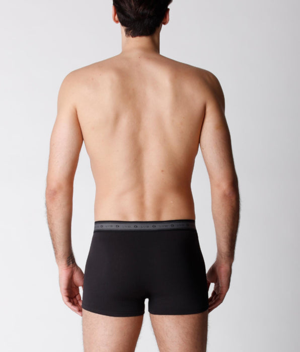 Lovable Men's organic cotton boxer shorts, pack of 2, black