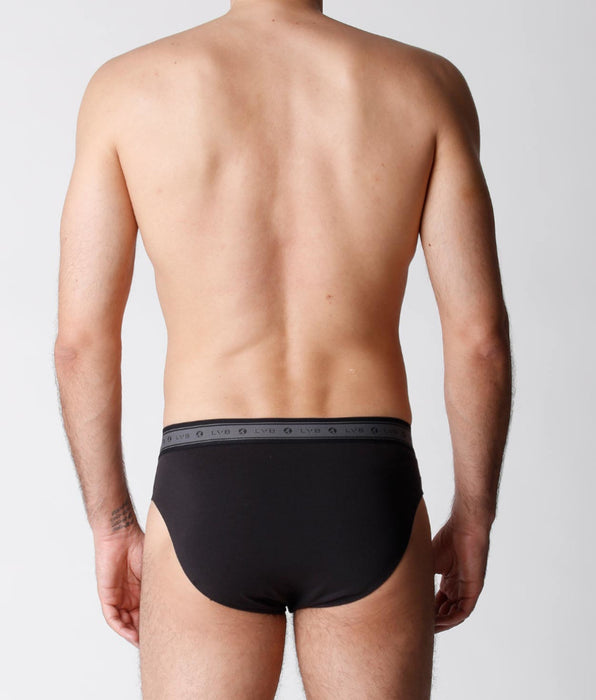 Lovable Men's organic cotton briefs, pack of 2, black