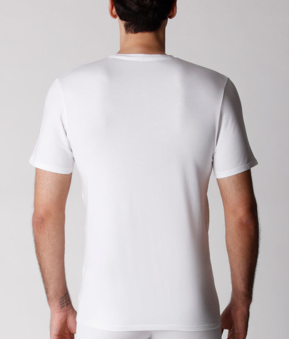 Lovable Men's crew neck T-shirt in organic cotton, pack of 2, white