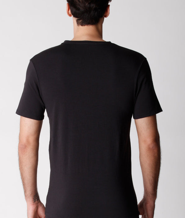 Lovable Men's organic cotton crew neck T-shirt, pack of 2, black