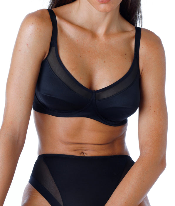 Lovable Generous Modern Shaping wireless bra in microfiber, black