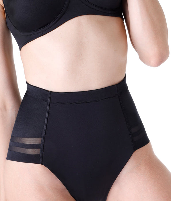 Lovable Modern Shaping control girdle in double microfiber and tulle, black