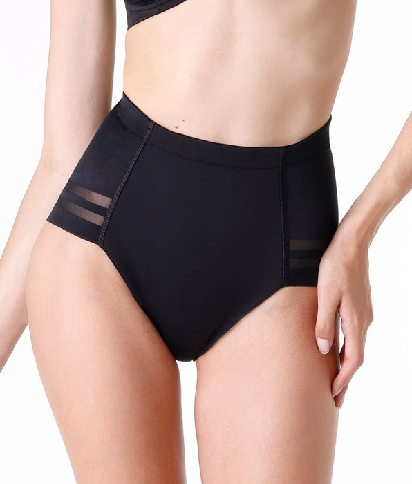 Lovable Modern Shaping control girdle in double microfiber and tulle, black