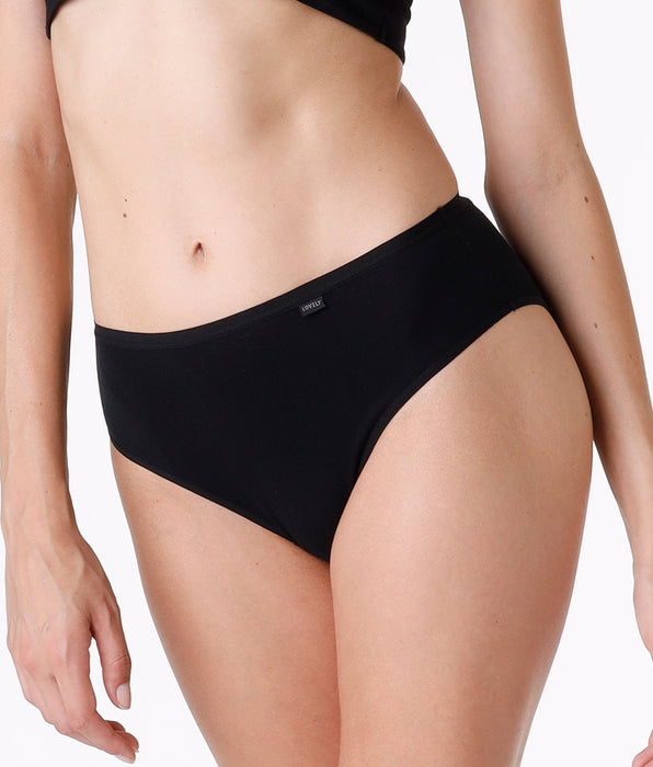 Lovable Lovely midi briefs in modal cotton, black