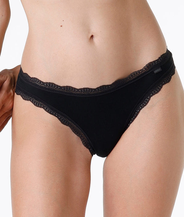 Lovable Mini Lovely briefs in stretch cotton and lace, black