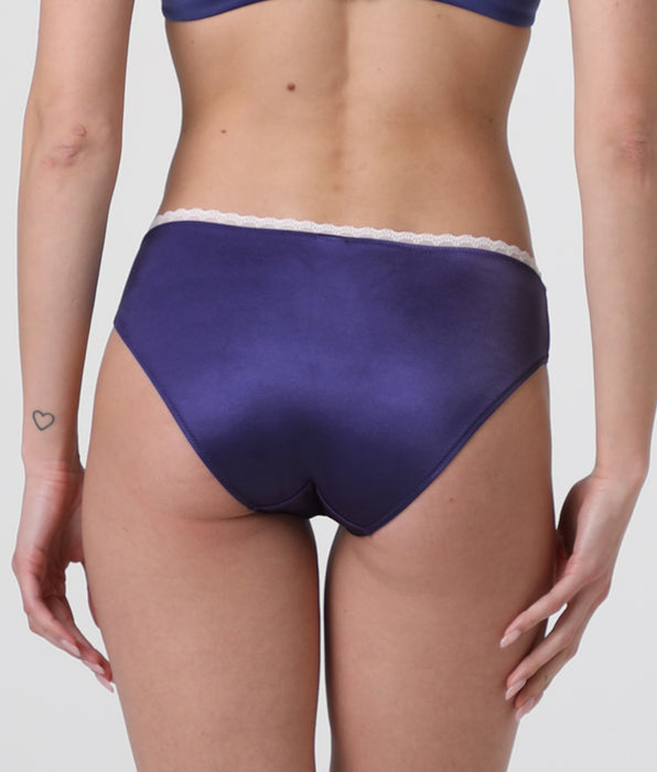 Lovable 24H Lift midi briefs in shiny microfiber, purple-blue