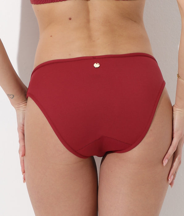 Lovable Period Bikini Brief Medium Flow Beachwear Period Panties in Technical Microfiber, tibetan red