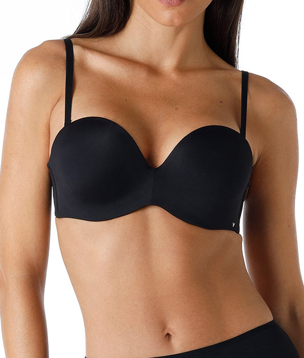 Lovable Padded balconette strapless bra, black