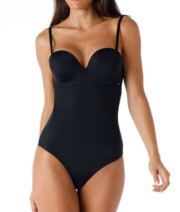 Lovable Strapless microfiber bodysuit, black
