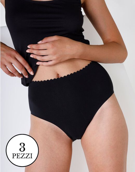 Lovable Multipack Invisible Softness High-Waisted Briefs, Black