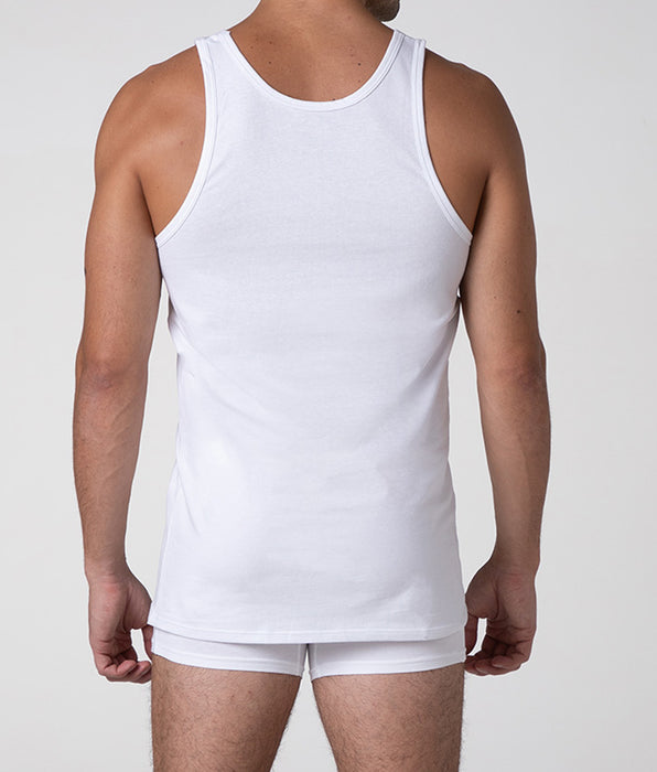 Lovable Cool Sensation crew neck tank top in stretch cotton, white