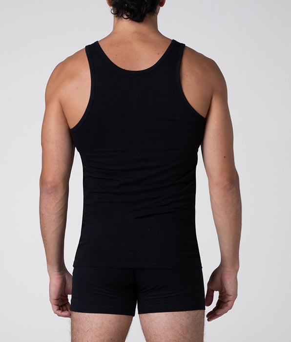 Lovable Cool Sensation crew neck tank top in stretch cotton, black