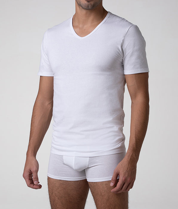 Lovable Cool Sensation V-neck T-shirt in Stretch Cotton, white
