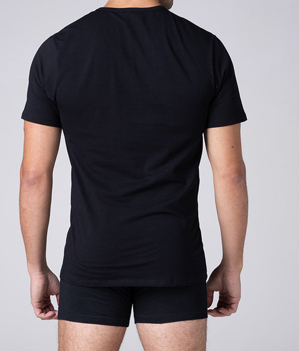 Lovable Cool Sensation V-neck T-shirt in Stretch Cotton, black