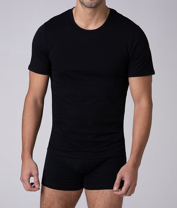 Lovable Cool Sensation crew neck T-shirt in stretch cotton, black