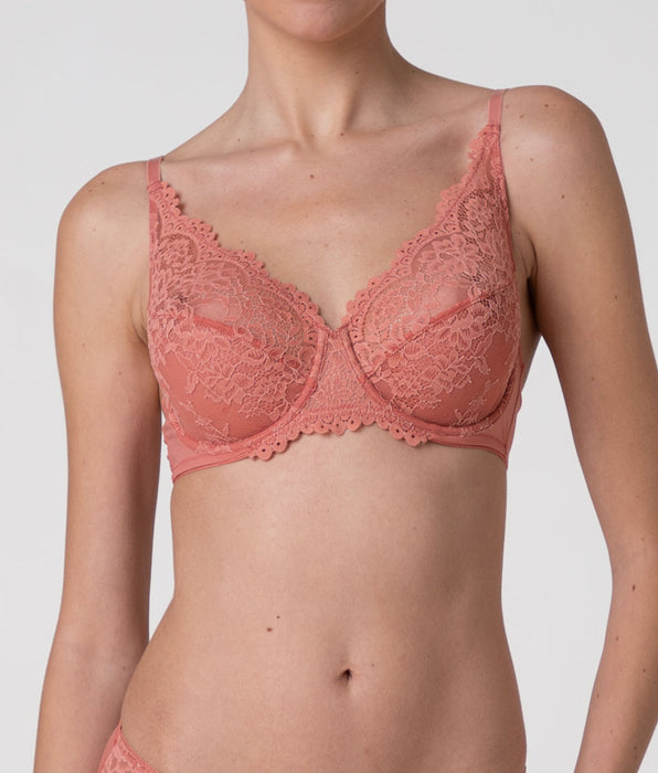 Lovable Stylish Lace Wired Lace Bra, light terracotta