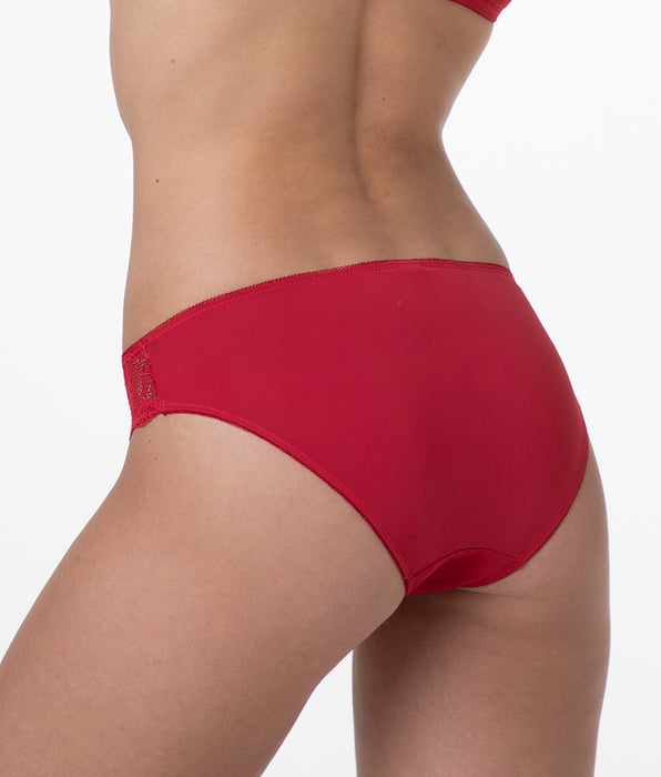 Lovable Pretty Lace briefs in lace and microfiber, red