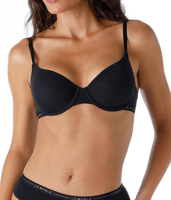 Lovable My Lovable molded underwire bra in modal cotton, black