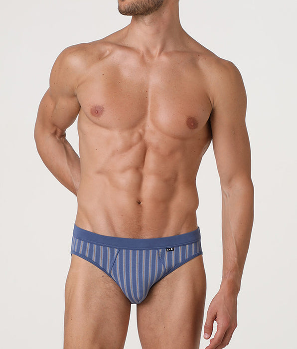 Lovable Casual Stretch Cotton Briefs, dark air force blue stripes