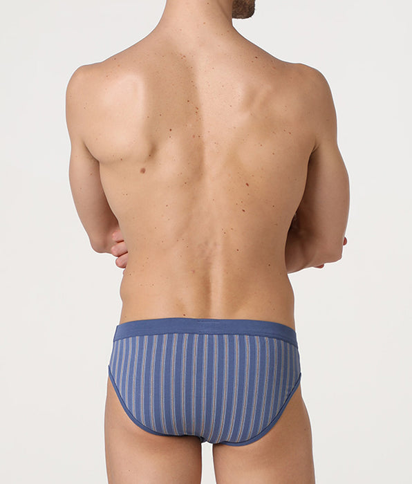 Lovable Casual Stretch Cotton Briefs, dark air force blue stripes